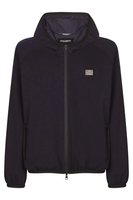 DOLCE & GABBANA PLAQUE ZIP HOODED TOP Size: 52,  colour: NAVY