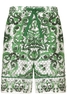 DOLCE & GABBANA PRINTED SILK SHORTS Size: 48,  colour: GREEN