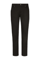 DOLCE & GABBANA SOLID COTTON PLAQUE JEANS Size: 52,  colour: BLACK