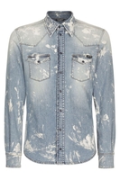DOLCE & GABBANA VINTAGED DENIM WESTERN SHIRT Size: 41,  colour: BLU