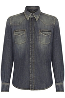 DOLCE & GABBANA WESTERN BRANDED SHIRT Size: 40,  colour: BLUE