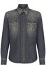 DOLCE & GABBANA WESTERN BRANDED SHIRT Size: 41,  colour: BLUE