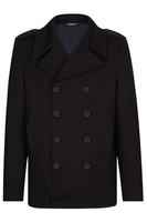 DOLCE & GABBANA WOOL PEACOAT Size: 48,  colour: NAVY