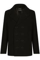 DOLCE & GABBANA WOOL PLAQUE PEACOAT Size: 46,  colour: BLACK