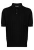 DOLCE & GABBANA WOVEN LOGO KNITTED POLO Size: 48,  colour: BLACK