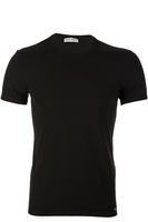 Dolce and Gabbana Stretch Cotton T-Shirt Hem Logo Black