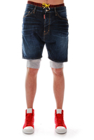 Dsquared Checked Nylon Waist Denim Fleece Shorts