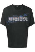 DSQUARED2 BRANDED COTTON T SHIRT Size: S,  colour: BLACK
