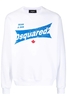 DSQUARED2 BRANDED JERSEY SWEATSHIRT Size: M,  colour: WHITE