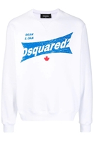 DSQUARED2 BRANDED JERSEY SWEATSHIRT Size: M,  colour: WHITE