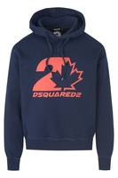 DSQUARED2 COOL FIT MAPLE LEAF HOODIE Size: XXL,  colour: NAVY