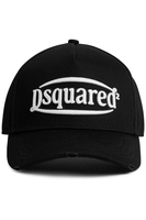 DSQUARED2 COTTON CANVAS LOGO CAP Size: One,  colour: BLACK
