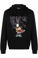 DSQUARED2 D2 DOG PULLOVER HOODIE Size: XL,  colour: BLACK