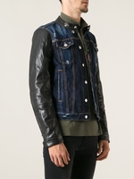 Dsquared2 Dark Denim Leather Biker Jacket