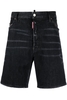 DSQUARED2 DISTRESSED MARINE DENIM SHORTS Size: 52,  colour: BLACK