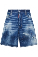 DSQUARED2 DISTRESSED MID LENGTH SHORTS Size: 48,  colour: BLUE