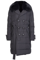 DSQUARED2 Dsquared Womens Fur Collar Trench Coat Size: 38,  colour: BLA