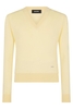 DSQUARED2 FINE GAUGE V NECK SWEATER Size: XL,  colour: YELLOW