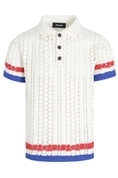 DSQUARED2 KNITTED CONTRAST TRIM POLO Size: M,  colour: BEIGE