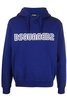 DSQUARED2 OUTLINE BRANDING HOODED TOP Size: S,  colour: BLUE