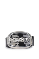 DSQUARED2 OVERSIZE BUCKLE BELT Size: 90,  colour: BLACK