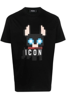DSQUARED2 PIXEL ICON DOG T SHIRT Size: XXL,  colour: BLACK