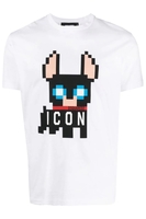 DSQUARED2 PIXEL ICON DOG T SHIRT Size: XXL,  colour: WHITE