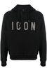 DSQUARED2 PULLOVER ICON HOODED TOP Size: L,  colour: BLACK