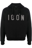 DSQUARED2 PULLOVER ICON HOODED TOP Size: L,  colour: BLACK