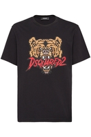 DSQUARED2 REGULAR FIT TIGER T SHIRT Size: L,  colour: BLACK