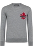 DSQUARED2 WOVEN MAPLE LEAF SWEATER Size: XL,  colour: GREY