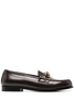 VALENTINO BRASS LOGO CHAIN LOAFER Size: 42,  colour: BROWN