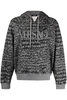 VERSACE ALL OVER BRANDING HOODED TOP Size: M,  colour: BLACK