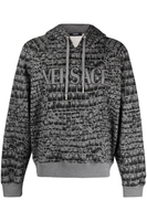 VERSACE ALL OVER BRANDING HOODED TOP Size: M,  colour: BLACK
