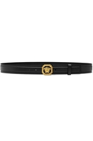 VERSACE BIGGIE BUCKLE LEATHER BELT Size: 90,  colour: BLACK