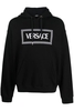 VERSACE BRANDED PULLOVER HOODED TOP Size: L,  colour: BLACK