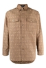 VERSACE CANVAS FABRIC OVERSHIRT Size: 48,  colour: BROWN