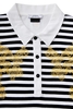 Versace Chest Applique Striped Polo