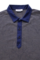 Versace Contrast Trim Floral Design Polo