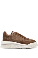 VERSACE FABRIC+CALF LEATHER SNEAKER Size: 41,  colour: BROWN
