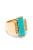 VERSACE GOLD EMERALD RING Size: 17,  colour: GOLD