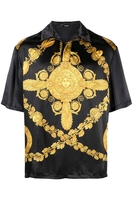 VERSACE HERITAGE PRINT SHIRT Size: 48,  colour: BLACK