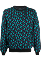 VERSACE JACQUARD GRECA SWEATER Size: 52,  colour: GREEN