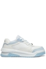 VERSACE LEATHER SUEDE SNEAKERS Size: 42,  colour: BLUE