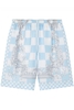 VERSACE MEDUSA CHECK SILK TWILL SHORTS Size: IT50 UK40,  colour: BLUE