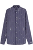 VERSACE NAUTICAL STRIPE LOGO SHIRT Size: IT50 UK40,  colour: NAVY