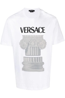 VERSACE OVER FIT COLUMN PRINT TEE Size: XS,  colour: WHITE