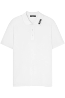 VERSACE PIQUET POLO WITH EMBROIDERY COLLAR BRANDING Size: L,  colour: W