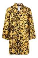 VERSACE SILK TWILL BAROQUE ROBE Size: 5,  colour: BLACK