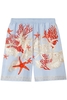VERSACE SILK TWILL PRINT SHORTS Size: 48,  colour: BLUE